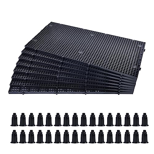 ALEGI Plastic Grid Divider Tray Egg Crate Louvre Aquarium Fish Tank - size: 8pcs Black