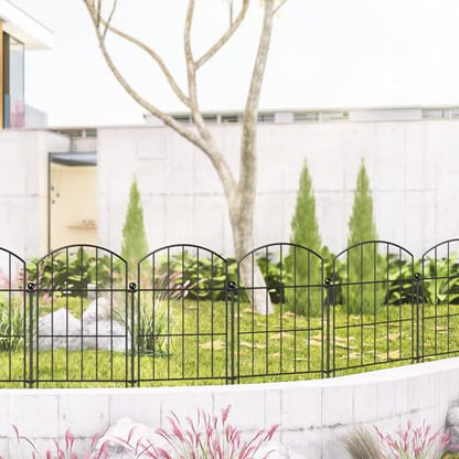 Metal Garden Fence 17 in x 10 ft, Small Animal Barrier Fencing for Pets - size: 17"Hx10ft (10 Panels)