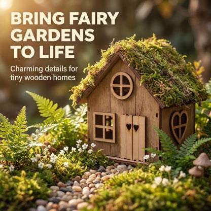 12Pcs Brown Wooden Fairy Garden Door,Blank Doors Fairy House Door and Windows Ornaments Tree Statues for Tree Trunk Yard Decoration Miniature Garden Buildings and Structures
