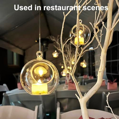 19 Pcs 4.72 Inch Hanging Tealight Candle Holder, Hanging Tealight Holder Globe for Wedding, Christmas, Party, Centerpiece Accessory and Home Decor by KUKLIPJIM. - size: 19 Pcs 4.72 Inch Tealight Candle Holder