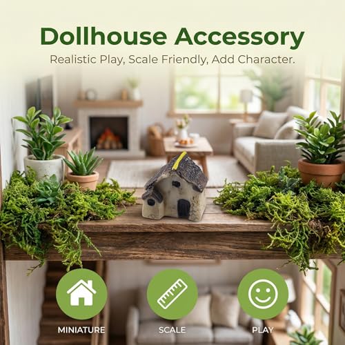 Garneck 4Pcs Miniature Fairy Garden Houses: Resin Mini Village House for Bonsai Terrarium Patio Micro Desk Landscape Decor Garden Patio Desktop Ornament Decorative (Random Style)