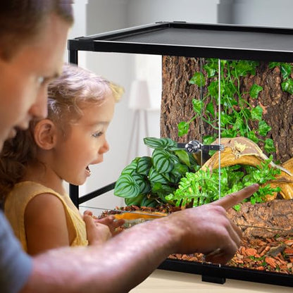 67 Gallon Reptile Tank, Glass Reptiles Terrarium 48" x 18" x 18", Sliding Door, Top Ventilation, Cable Pass, Humidify Hole, Large Reptile Cage Habitat for Bearded Dragon, Lizard, Snake, Gecko - size: 48" x 18" x 18"