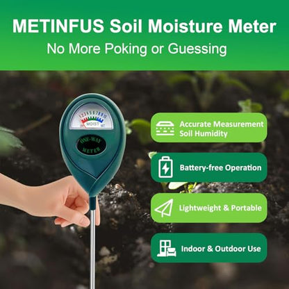 Green Soil Moisture Meter, Plant Water Meter, Soil Water Tester for Houseplants, Hygrometer Sensor Water Monitor for Indoor Outdoor Garden, Potted Plants, Farm, Lawn, No Battery Needed (2)