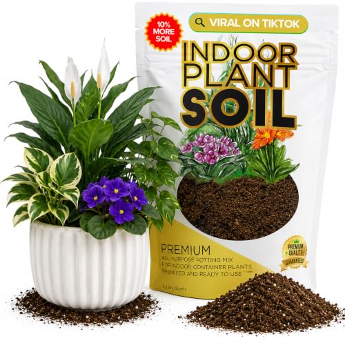Leaves & Soul Indoor Plant Soil 2.2 Qt Houseplant Potting Soil for Indoor | Ready-to-Use Soil for Indoor Plants, Blend of Peat Moss, Coco Coir, Perlite & Dolomite for Pots and Containers, Houseplants - color: Indoor Plant Soil Blend, size: 2.2 Quarts