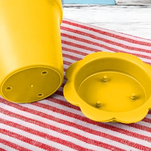 20 Pcs Nursery Pots with Humidity Dome, Flower Pot Dessert Cups with Bring A Plate and Shovel, Planting Cups for Seeds for Indoor Gardening and Plant Propagation(Yellow) - color: Yellow