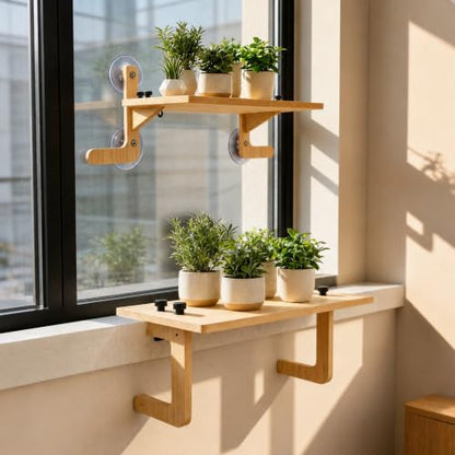 3-Way Setup Adjustable Window Sill Plant Shelf Extender