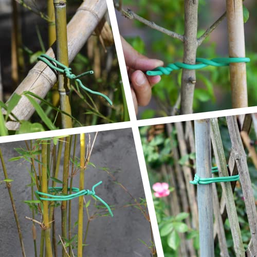PGarden-EZ Green Soft Twist Tie Plant Tie Flexible TPR Garden Supply, for Tomatoes Roses Vines Organizing(16.4 feet/ 5 Meters)…, 16 feet - size: 16.4 feet/ 5 Meters
