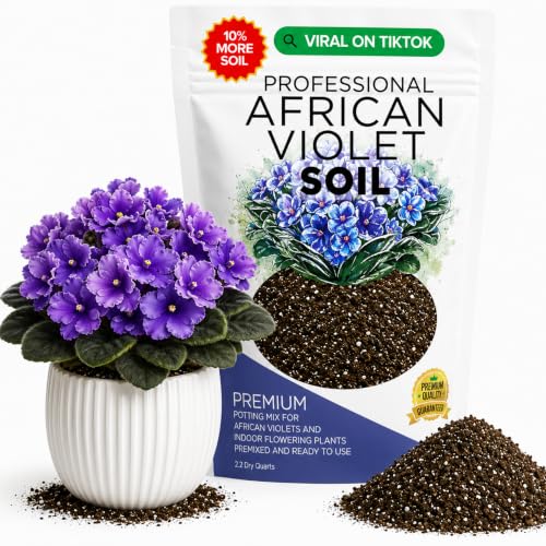 African Violet Potting Soil 2.2 Qt for African Violet Indoor & Houseplants | Ideal Soil for African Violets, Supports Healthy Blooming, Blend of Peat Moss, Coco Coir, Perlite & Dolomite for Strong Roots - color: African Violet Plant Soil Blend, size: 2.2