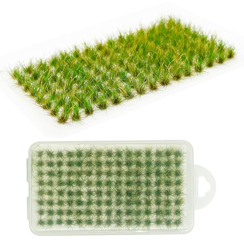 Woohome 120 PCS Bushy Tufts Static Grass Tuft Model Grass Tuft for DIY Miniature Train Landscape Terrain Railway Scenery Decorations, Green - color: Color 13