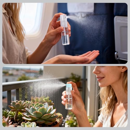 4 Pack Refillable Spray Bottle, Reversible Small Empty Spray Bottle with Fine Mist, Leak Proof - for Cleaning Solutions, Mosquito prevention, Face & Hair Mist - 4pk 0.68 OZ / 20 ML - color: Grey, size: 0.7 Ounces