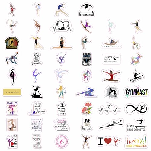100Pcs Gymnastics Stickers, Water Bottles - Gymnastics Party Supplies, Gifts for Women & Men - color: Gymnastics Stickers