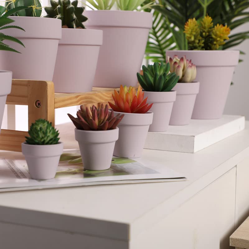 Yishang 27 pcs Small Mini Pink Clay Pots, 2 inch Terracotta Pot Clay Ceramic Pottery Planter,Cactus Flower Terra Cotta Pots,Succulents Nursery Pots,with Drainage Hole,Great for Crafts,Wedding Favor - color: Pink