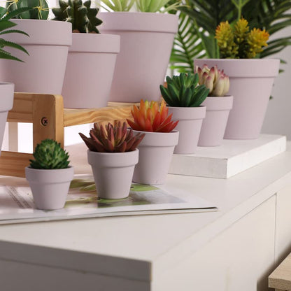 Yishang 27 pcs Small Mini Pink Clay Pots, 2 inch Terracotta Pot Clay Ceramic Pottery Planter,Cactus Flower Terra Cotta Pots,Succulents Nursery Pots,with Drainage Hole,Great for Crafts,Wedding Favor - color: Pink