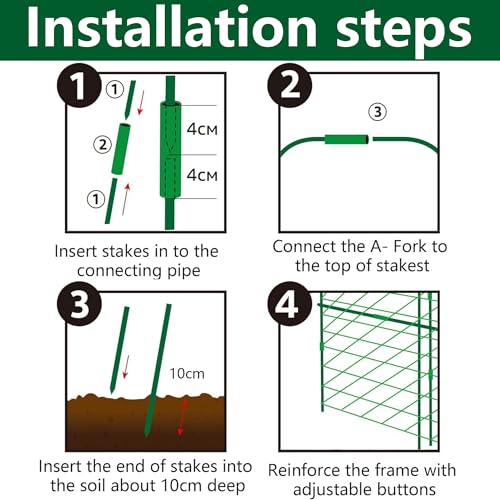 codree 2 Packs Garden Cucumber Trellis for Plant- 47 x 47 Inch Metal Arch Melon Trellis for Raised Bed- Foldable Tunnel Trellis with Climbing Net Clips for Growing Vine Vegetable - color: 2Pcs-47x47Inch