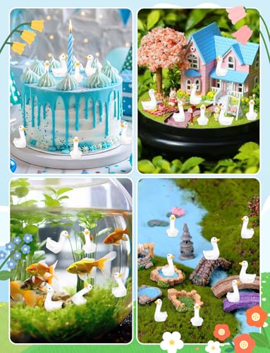 90Pcs Mini Tiny Resin Gooses