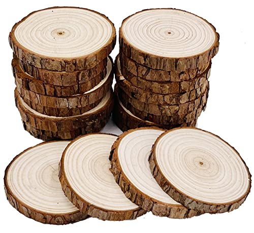 William Craft Unfinished Natural Wood Slices 20 Pcs 2.75-3.1 inch Wood Coaster Pieces Craft Wood kit Circles Crafts Christmas Ornaments DIY Crafts with Bark for Crafts Rustic Wedding Decorationbirch - size: 20 Pcs 2.75-3.1 inch