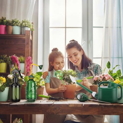 Reallnaive 6-piece Indoor Watering Can Set – 1 Gal Can, 6.8 oz Spray, 15 oz Squeeze, Plant Watering Globes & Soil Moisture Meter, Indoor & Outdoor Plant Care(Army Green) - color: Army Green