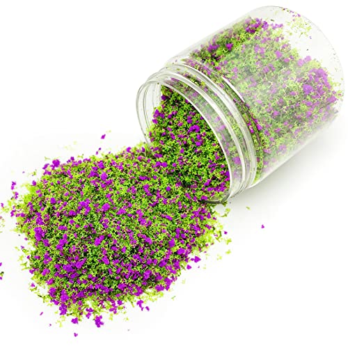 Miniature Flower Moss Grass Tufts Material for Fairy Garden (Purple) - color: Purple