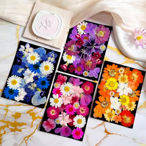 133Pcs Dried Pressed Flowers and Butterfly for Resin Molds, Assorted Real Natural Flowers Leaves Stickers for DIY Art Crafts, Jewelry, Candle, Soap Crafts Making - size: 133PCS
