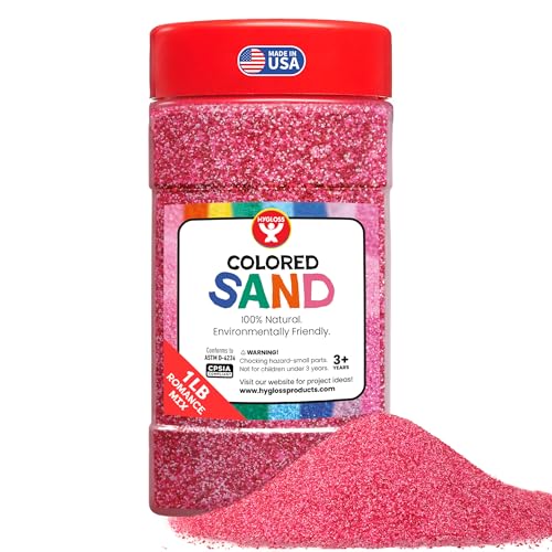 Hygloss Colored Sand – Romance Red, Pink & White Color Love Themed Craft Sand for Art, Valentine’s Day, Wedding, DIY Decor, Kids Party Crafts – 100% Natural & Environmentally Friendly (1 lb Bottle) - color: Romance Mix, size: 1-Pound