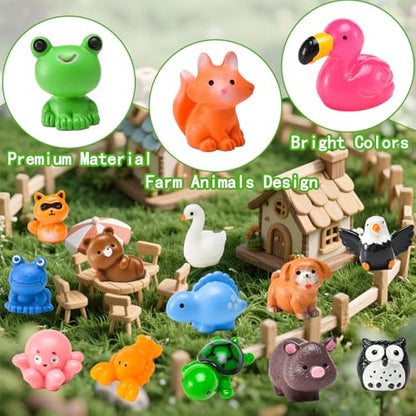 50 Pcs Mini Resin Animal Tiny Resin Animals Figurines Bulk Miniature Little to Hide Small Animal Figures Bulk for Micro Fairy Party Favors Garden Landscape Accessories Dollhouse Crafts Decor - style: 50pcs Resin Animals
