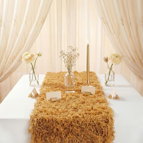 Zeyune 2 Artificial Moss Table Runner Party Decor 12 x 71'',Yellow - color: Yellow