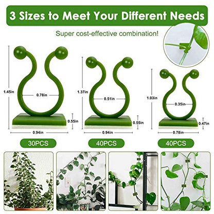 Plant Clips-Plant Climbing Wall Fixture Clips 110PCS, Invisible Clips For Climbing Plants，Self-Adhesive plant wall clips For Plant Support, Sticky Plant Fixture Clips Plant Holder For Pothos - size: Green clip