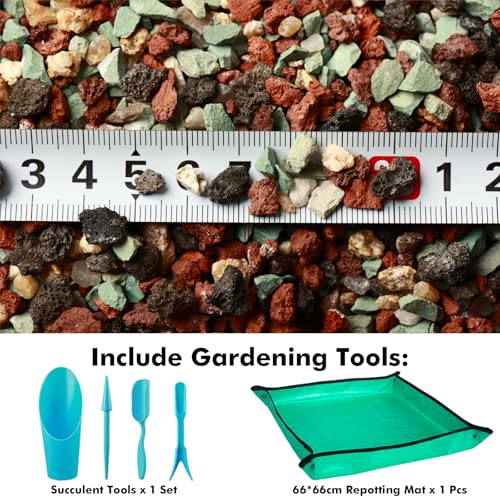 11 Pounds Mix Horticultural Lava Rocks, 3-6 mm Lava Rocks for Plants, Bonsai Rocks Horticultural Grit Soil Cover Gravel for Succulents and Hydroponics, Fairy Gardening, Top Dressing, Plant Drainage - size: 0.15-0.24 inch, style: Mix lava/ 11 pounds