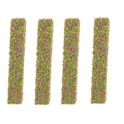 Miniature Long Shrub Strips HO/OO Scale Static Shrub Vegetation Groups Bush Model Groups Bush Static Scenery Model Plants for DIY Diorama Garden Scenery Landscape (H#with Purple Flowers-4Pcs) - style: H#With Purple Flowers-4Pcs