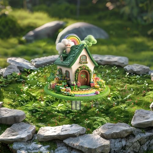 House Garden Stakes Decor Yard Acrylic - 2D Spring Garden Acrylic Sign Decoration, Yard Art, Gift for Nature Lovers, for Indoor & Outdoor Flower Pots, Yard, Mini Gardens & Lawn (5.9”x5.9”) Y34