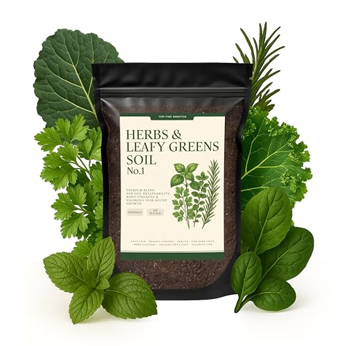 Herbs and Leafy Greens Soil – Premium Organic Nutrient-Rich Potting Mix for Basil, Mint, Lettuce, Spinach, Arugula & More – Fast Growth, Healthy Roots, Ready to Use! (8 QTS) - size: 8 QTS