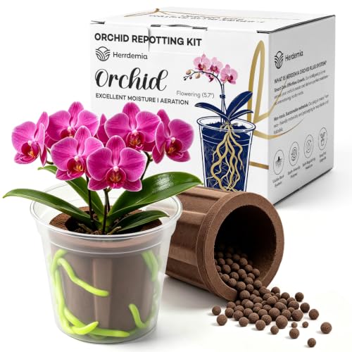 Herrdemia Orchid Potting Mix for Repotting 4.5in Orchid Soil Repotting Kit