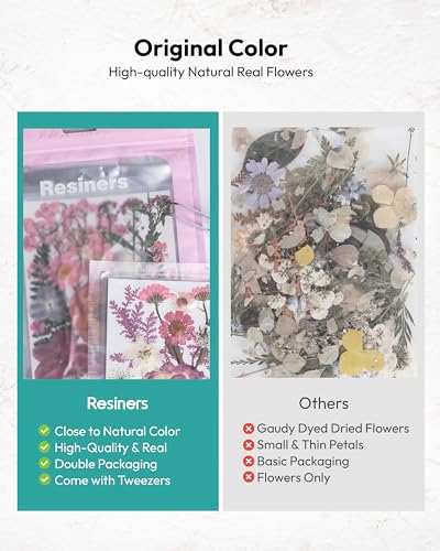 Dried Flowers, Resiners 100Pcs Pressed Flowers for Craft Baby Pink Real Natural Dried Flowers Dry Leaves Kit for DIY Making Crafts Resin Soap Candle Scrapbook Supplies Card Making Jewelry - color: Light Pink 100pcs