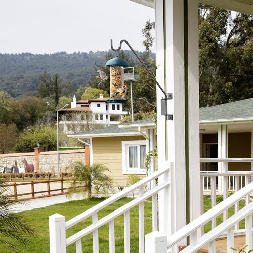 AILIN YELOKIE Heavy Duty 16" Deck Hook - 360° Swivel Plant Hanger with 12 Positions, Rust-Proof Steel Bracket for Bird Feeders/Pole & Hanging Plants - size: 16in-1