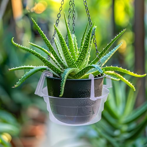 Adnee 15 Pcs 10 Inch Hanging Plant Water Catcher-Clear Plastics Plant Water Catcher Tray-Hanging Plant Saucers Drip Pans for Indoor Outdoor Hanging Basket Flower Pot - color: 10 Inch-15 Pcs
