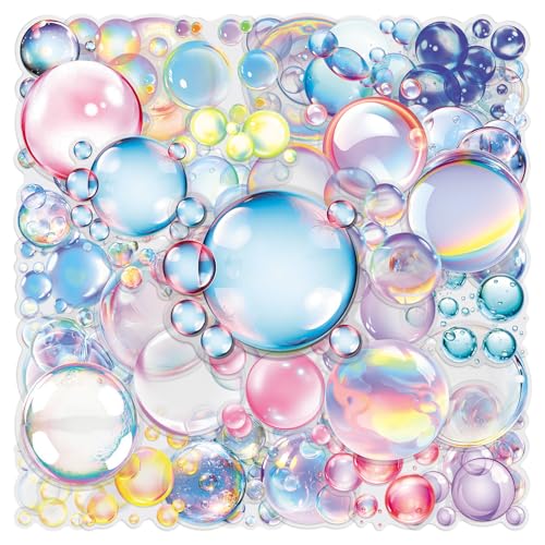 50Pcs Bubble Stickers, Waterproof PET 3D Holographic Bubble Stickers for Kids Teens Adults, Cute Iridescent Soap Bubble Decals for Water Bottles Laptops, Scrapbook, Party Gifts for Lovers - color: Transparent Bubble Stickers