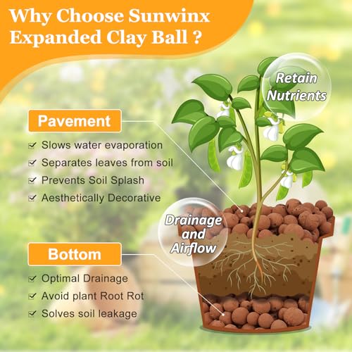 6LB Organic Leca Clay Pebbles for Plants, 4-16mm Natural Leca Balls - size: 6LB