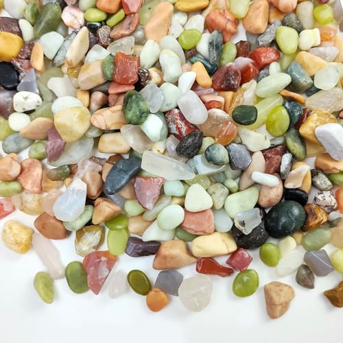 FANTIAN Succulent Rocks, 3/8 Inch Polished Pebbles for Indoor Plants, Decorative River Rocks for Plants Indoor, Vase Fillers, Cactus Planters, Bird Bath, Fountain, Outdoor Garden Landscaping - size: 1 pound, style: Colorful