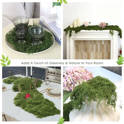 ARTKAIKE Fake Moss for Potted Plants Indoor, 7oz Artificial Turf Grass for Crafts, Fairy Gardens, Dioramas, Terrariums, Dollhouses, Model, Miniature, Centerpieces, Party Table Decorations(Dark Green)