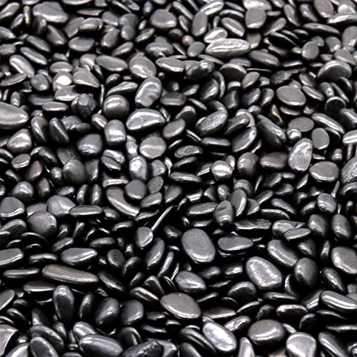 Black Polished Rocks for Plants, Decorative Pebbles, 1/5 Inch, 10 lb - color: BLACK -POLISHED, size: Mini (0.2 Inch)