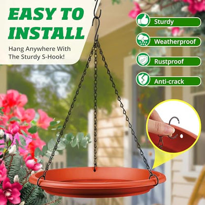 Hanging Planter for Plant, 12" Plant Saucer with Chain(10 Pcs,Brick Red） - color: Brick Red