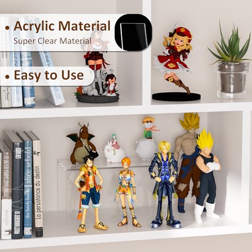 Sezanrpt Acrylic Shelf Riser 12x5.9x6 pack of 2, Large Acrylic Risers for Desserts, Cupcake, Toys, Collectibles, Merchandises, 12x5.9x6 Inch - color: Clear, size: 12x5.9x6 Inch