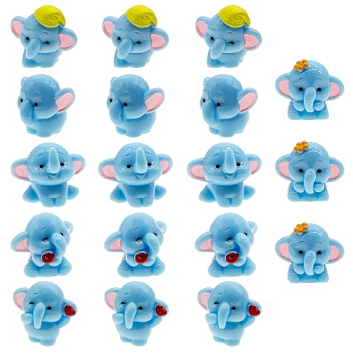 Cayway 18 PCS Miniature Elephant, Mini Elephant Decor Fairy Garden Animals for Plant Pots Bonsai Craft, Micro Landscaping Decoration - color: Elephant
