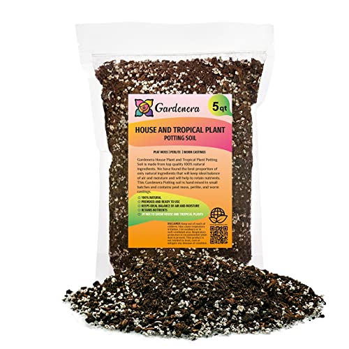 Gardenera Premium House Plant and Tropical Plant Potting Soil - Re-Potting Soil for All Types of Indoor House Plants - 5 Quart - color: TROPICAL HOUSE PLANT POTTING MIX, size: 5 Quart