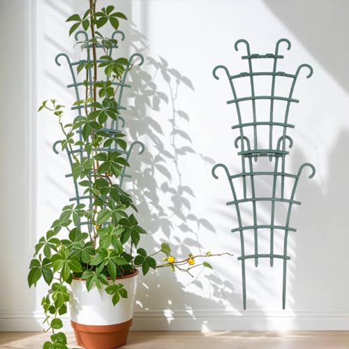 Plant Trellis for Potted Plants, Small Trellis for Climbing Plants Indoor, Plant Trellis Outdoor, Stackable Plastic Garden Trellis Support for Climbing Vines, Hoya, Pothos, Houseplants (10)