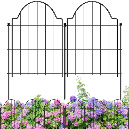 Decorative Garden Fences 17in x 18.6ft, 18 Pack Outdoor Fencing Animal Barrier Dog Border, Metal Wire Fence Panels for Garden Decor, Flower Bed Edging Borders for No Dig Patio Yard - size: 17in(H)x18.6ft(L)