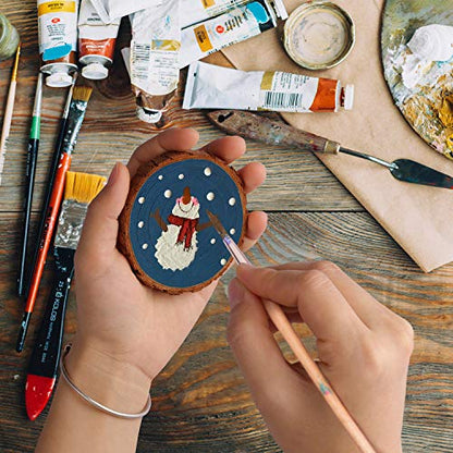 Fuyit Unfinished Wood Slices, No Hole Natural Wooden Circles for Craft | 25pcs 3.1-3.5 inch slices, Original Barks, DIY Crafts & Decorations, Painting & Lettering, Rustic Wedding & Home Decor - size: No Hole 3.1-3.5 Inches