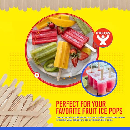 Hygloss Natural Wood Jumbo 6-Inch Craft Sticks – 500 Count - Smooth and Splinter-Free Jumbo Popsicle Sticks Ideal for Ice Cream Pop Sticks, Treat, DIY Projects, Crafting, Games, Home and School Use - color: Natural Wood, size: 6-Inch Standard, style: 500