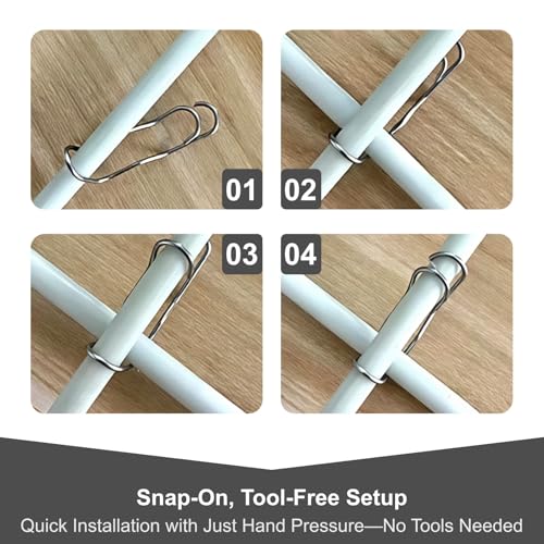 20PCS Connecting Buckles for Bamboo Trellis Reusable Garden Connectors and Support Clips for Plant Stakes Climbing Plants Tomato Cucumber Vegetable Supports Outdoor Netting 7/16 Inch 11mm