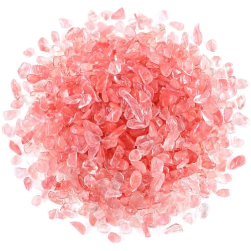 WAYBER Crushed Pink Man-Made Quartz Decorative Gravel Stones, 1 Lb (460g) - color: Dark Pink, size: 1 Pound